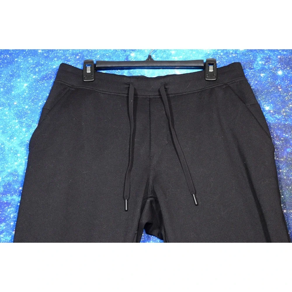 Lululemon Sweatpants Mens Large Black Drawstring Zip Pocket Tapered Athletic